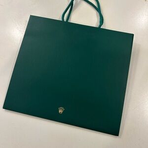 Rolex Dark Green Bag with Gold Logos